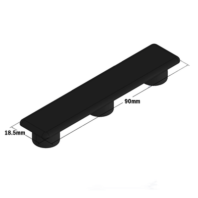 60-100-1 MODULAR SOLUTIONS POLYAMIDE PART<br>END CAP 90MM X 18.5MM BLACK